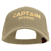 Captain Retired Embroiderd Low Profile Cap - Khaki OSFM