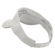 Jazz Trumpet Embroidered Pro Style Cotton Twill Washed Visor - White-Black OSFM