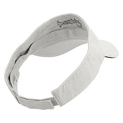 Jazz Trumpet Embroidered Pro Style Cotton Twill Washed Visor - White-Black OSFM