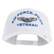 Air Force Pilot Veteran Embroidered Retro Cotton Blend Snapback Cap - White OSFM