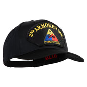 2nd Armored Division Hell on Wheels Patched Solid Cotton Twill Pro Style Cap - Black OSFM