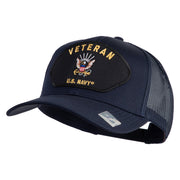 Veteran US Navy Patched Solid Cotton Twill Mesh Cap - Navy OSFM