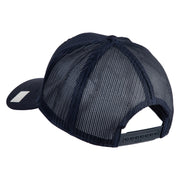 Veteran US Navy Patched Solid Cotton Twill Mesh Cap - Navy OSFM