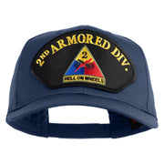 2nd Armored Division Hell on Wheels Patched Solid Cotton Twill Pro Style Cap - Navy OSFM