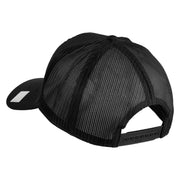 Veteran US Navy Patched Solid Cotton Twill Mesh Cap - Black OSFM
