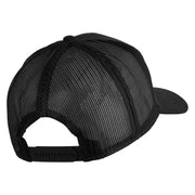 Veteran US Navy Patched Solid Cotton Twill Mesh Cap - Black OSFM