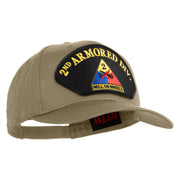 2nd Armored Division Hell on Wheels Patched Solid Cotton Twill Pro Style Cap - Khaki OSFM