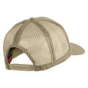 Navy Seabees Vietnam Veteran Patched Solid Cotton Twill 5 panel Mesh Back Cap - Khaki OSFM