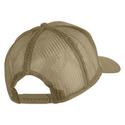 Veteran US Navy Patched Solid Cotton Twill Mesh Cap - Khaki OSFM