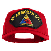 2nd Armored Division Hell on Wheels Patched Solid Cotton Twill Pro Style Cap - Red OSFM