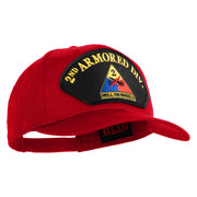 2nd Armored Division Hell on Wheels Patched Solid Cotton Twill Pro Style Cap - Red OSFM