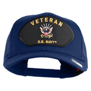 Veteran US Navy Patched Solid Cotton Twill Mesh Cap - Royal OSFM