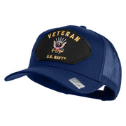 Veteran US Navy Patched Solid Cotton Twill Mesh Cap - Royal OSFM