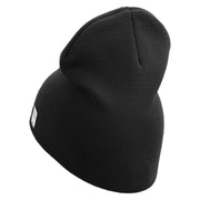 1st Marine Division Retired Symbol Embroidered 8 Inch Solid Knit Short Beanie Made in USA - Black OSFM