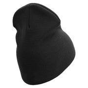 1st Marine Division Retired Symbol Embroidered 8 Inch Solid Knit Short Beanie Made in USA - Black OSFM