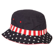 Keep America Great Two Line Letters Embroidered USA Flag Bucket Hat