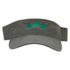 Clover Leaves Embroidered Pro Style Cotton Twill Washed Visor - Olive OSFM