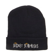 Secret Surprises Embroidered Long Beanie