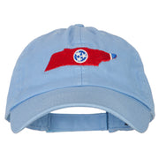 Tennessee State Flag Map Embroidered Low Profile Cotton Cap