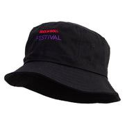 Rock N Roll Festival Embroidered Bucket Hat - Black OSFM