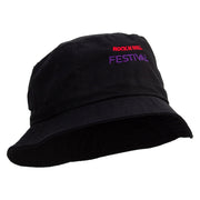 Rock N Roll Festival Embroidered Bucket Hat - Black OSFM