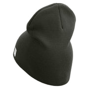 1st Marine Division Retired Symbol Embroidered 8 Inch Solid Knit Short Beanie Made in USA - Graphite OSFM