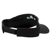 Clover Leaves Embroidered Pro Style Cotton Twill Washed Visor - Black OSFM