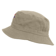 Rock N Roll Festival Embroidered Bucket Hat - Natural OSFM