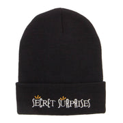 Secret Surprises Embroidered Long Beanie