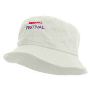 Rock N Roll Festival Embroidered Bucket Hat - White OSFM