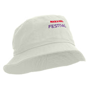 Rock N Roll Festival Embroidered Bucket Hat - White OSFM