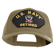 US Navy Retired Patched Solid Cotton Twill Mesh Cap - Khaki OSFM