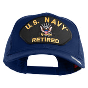 US Navy Retired Patched Solid Cotton Twill Mesh Cap - Royal OSFM