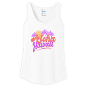 Aloha Hawaii Graphic Lady's Core Cotton Tank Top