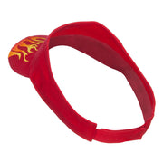 Embroidered Flame Cotton Visor