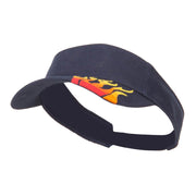 Embroidered Flame Cotton Visor