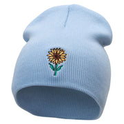 Summer Sunfower Embroidered 8 inch Acrylic Short Blank Beanie