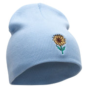 Summer Sunfower Embroidered 8 inch Acrylic Short Blank Beanie