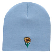 Summer Sunfower Embroidered 8 inch Acrylic Short Blank Beanie