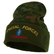 Airborne Special Force Embroidered Camo Long Beanie