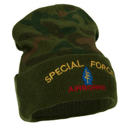 Airborne Special Force Embroidered Camo Long Beanie