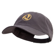 Wheat Grain Icon Embroidered Garment Washed Cotton Twill Cap - Charcoal OSFM