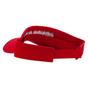 Congrats Embroidered Pro Style Cotton Twill Washed Visor - Red OSFM