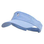 Red Crane Icon Embroidered Prostyle Cotton Twill Washed Visor - Lt-Blue OSFM