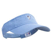 Red Crane Icon Embroidered Prostyle Cotton Twill Washed Visor - Lt-Blue OSFM