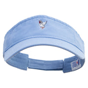 Red Crane Icon Embroidered Prostyle Cotton Twill Washed Visor - Lt-Blue OSFM