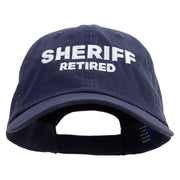 Sheriff Retired Embroidered Low Profile Dyed Cotton Twill Cap - Navy OSFM