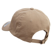 Initial Washington Sign Embroidered Unstructured Low Profile 6 panel Cotton Cap - Khaki OSFM