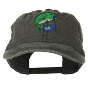 Bass Fishing Embroidered Washed Cap