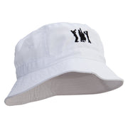 Jazz Musician Band Embroidered Bucket Hat - White OSFM